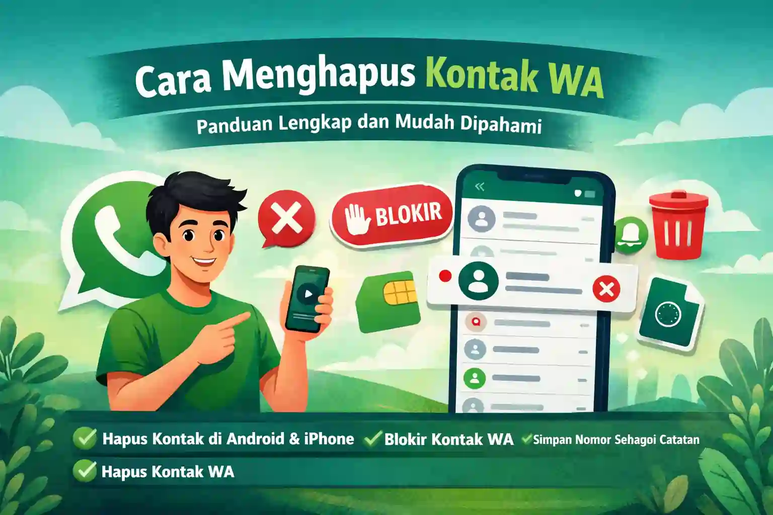 cara menghapus kontak wa