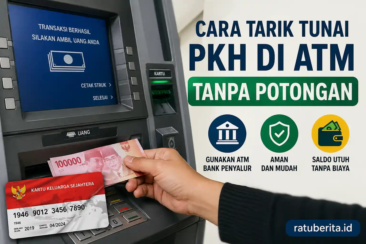 Cara Tarik Tunai Pkh Di Atm Tanpa Potongan