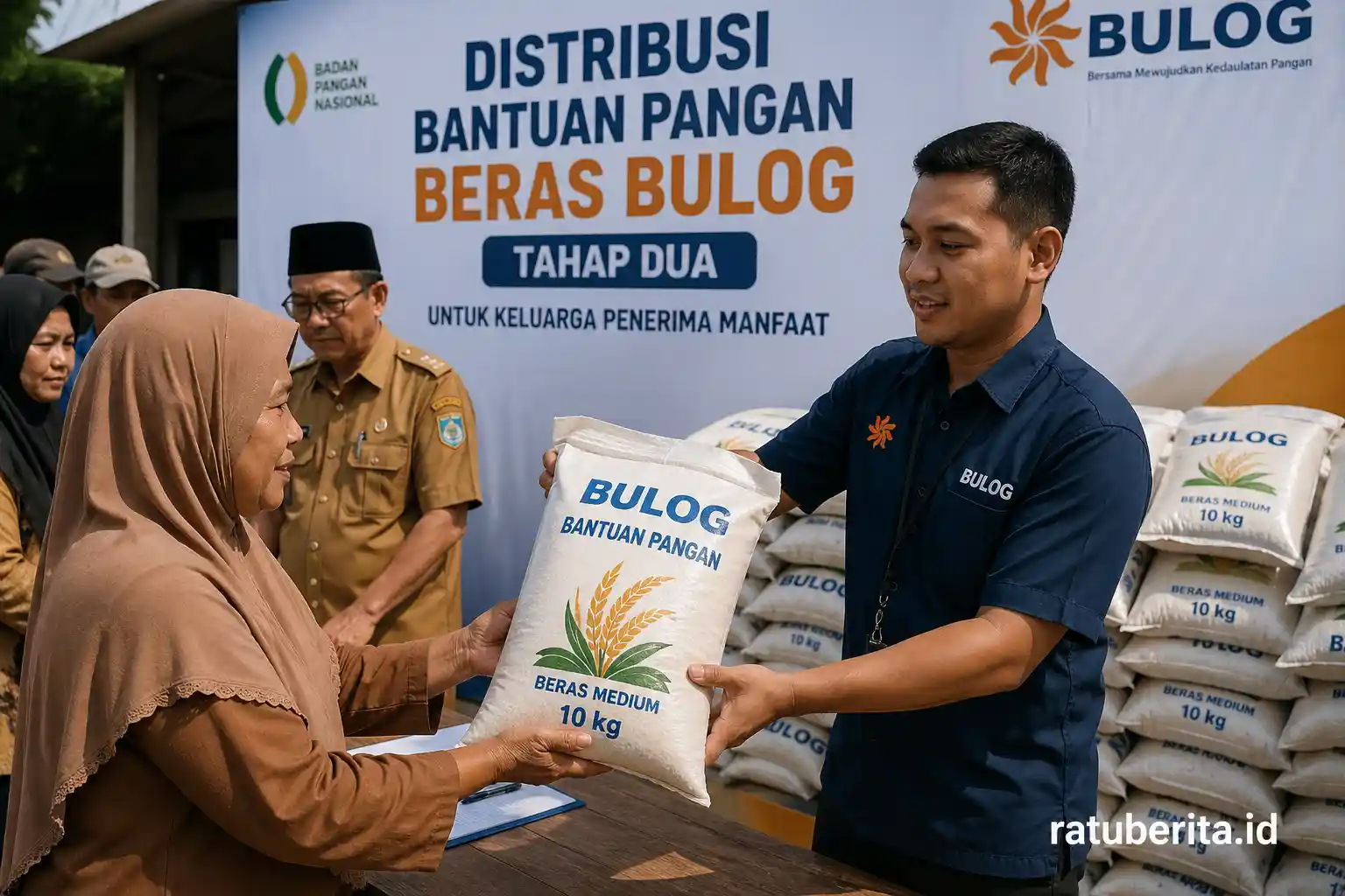 Distribusi Bantuan Pangan Beras Bulog Tahap Dua