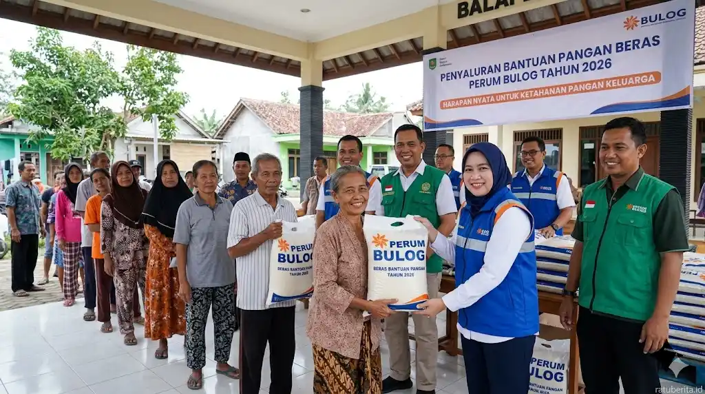 Penyaluran Bantuan Beras Perum Bulog