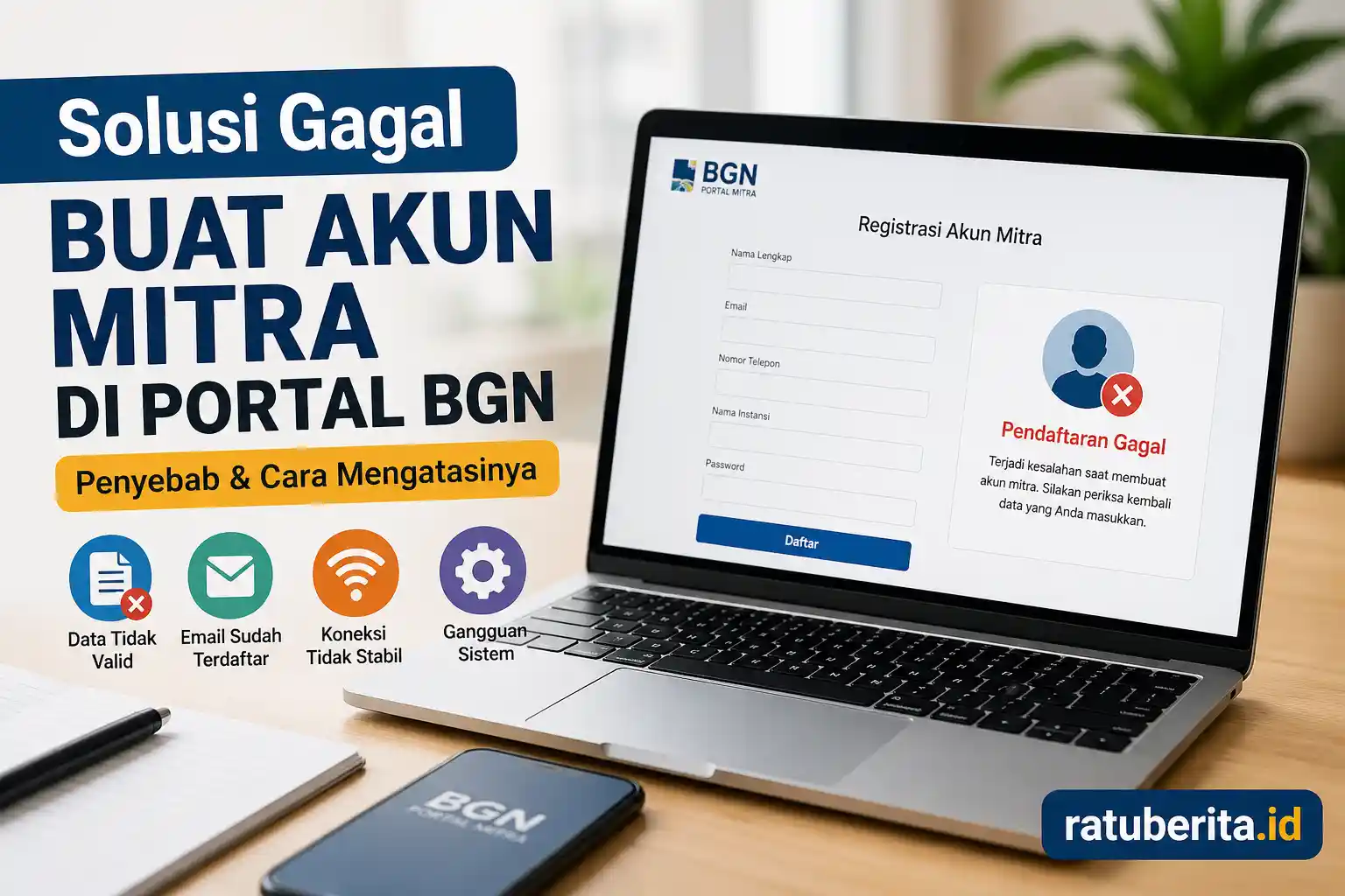 Solusi Gagal Buat Akun Mitra Di Portal Bgn