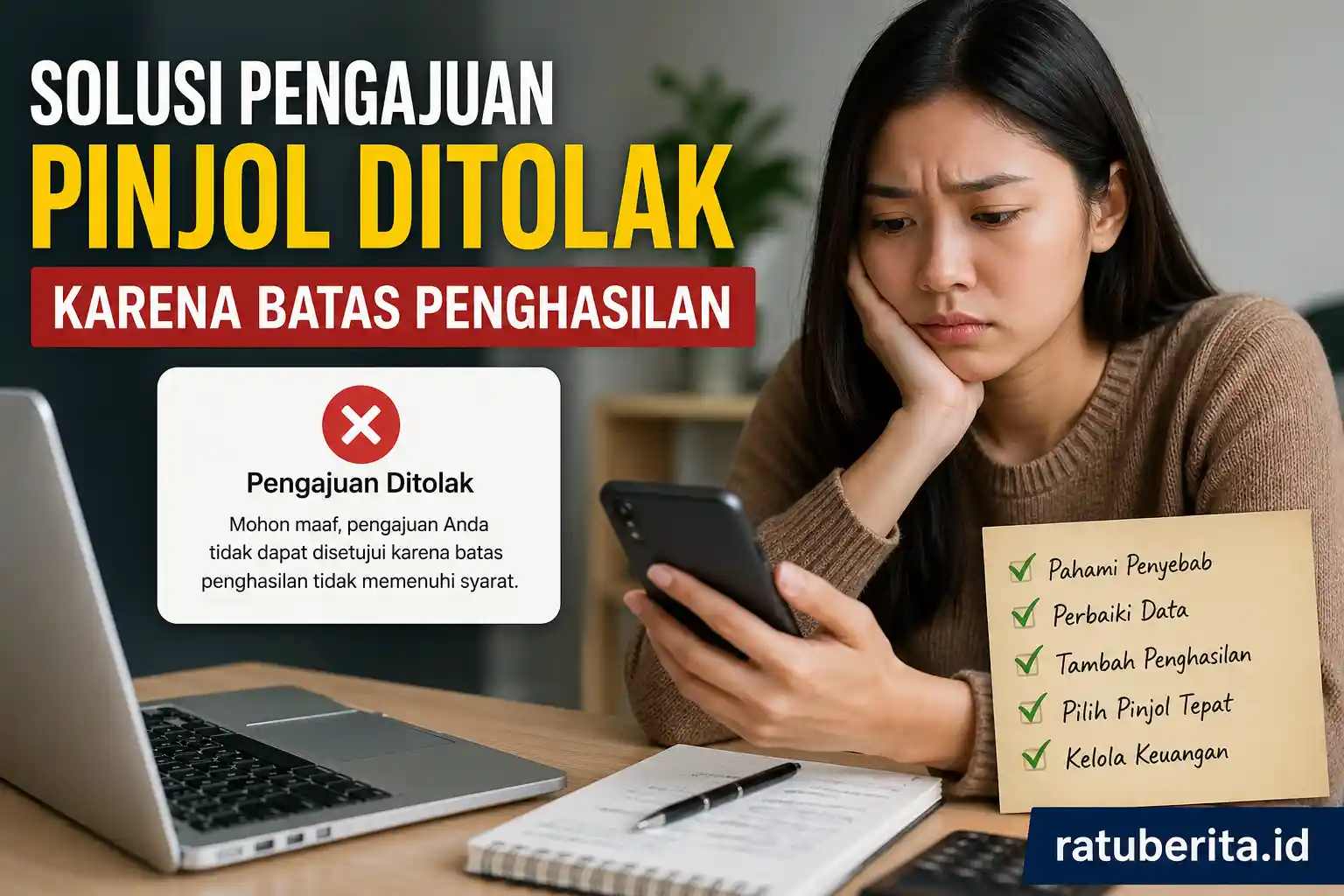 Solusi Pengajuan Pinjol Ditolak Karena Batas Penghasilan