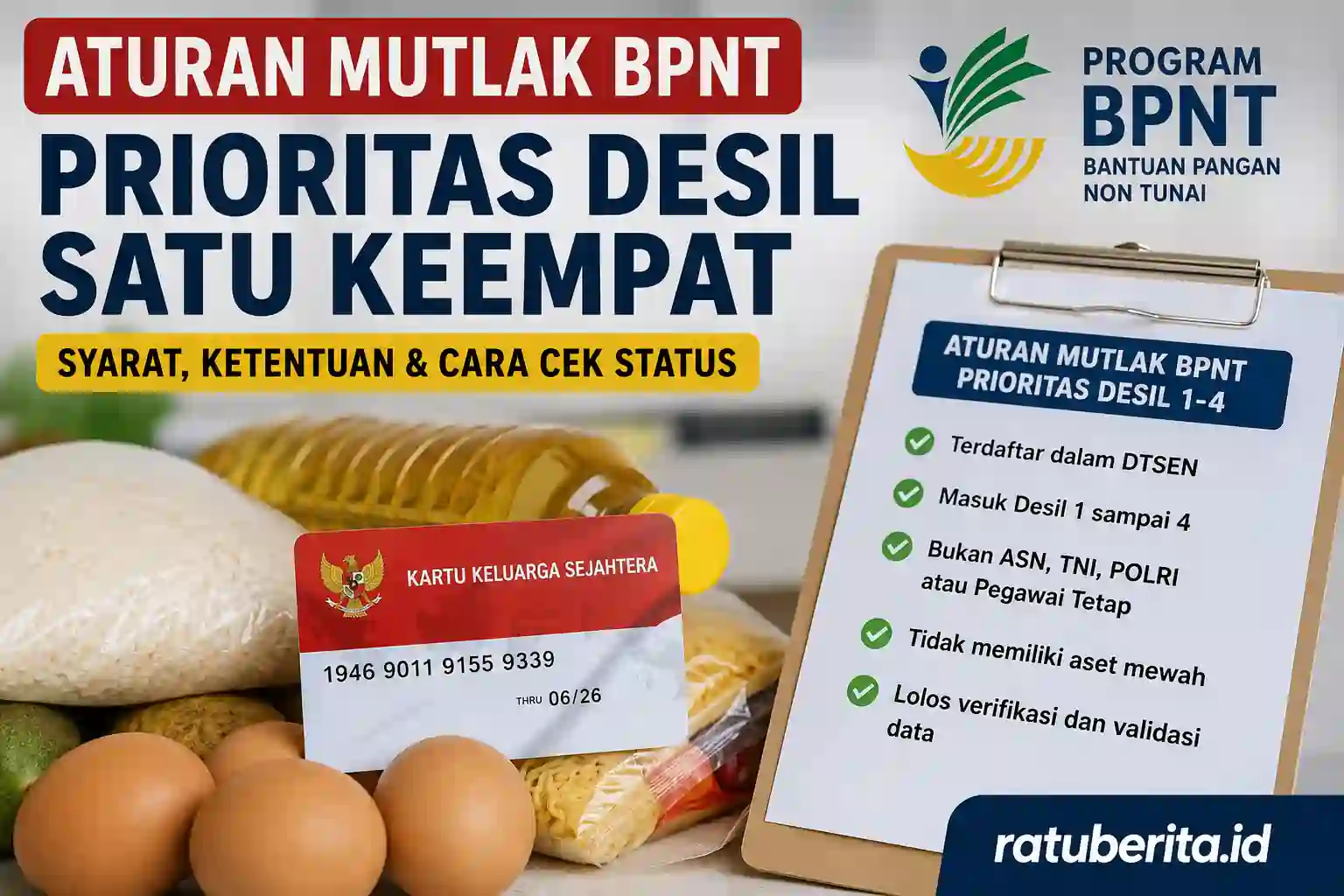 Aturan Mutlak Bpnt Prioritas Desil Satu Keempat