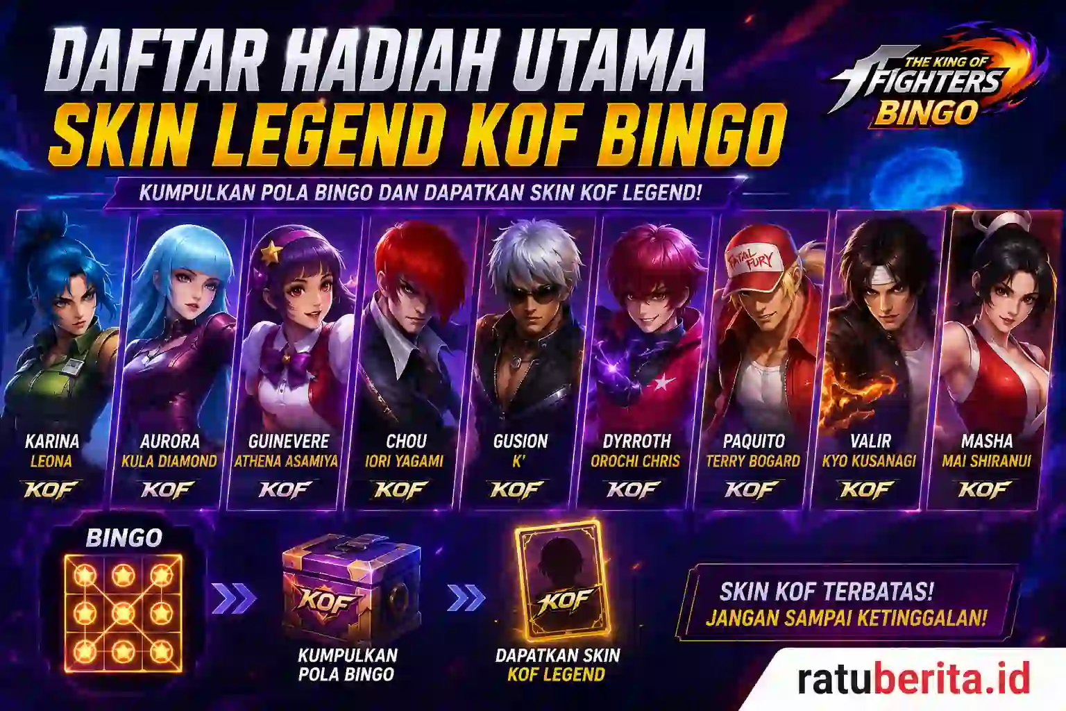 Daftar Hadiah Utama Skin Legend Kof Bingo