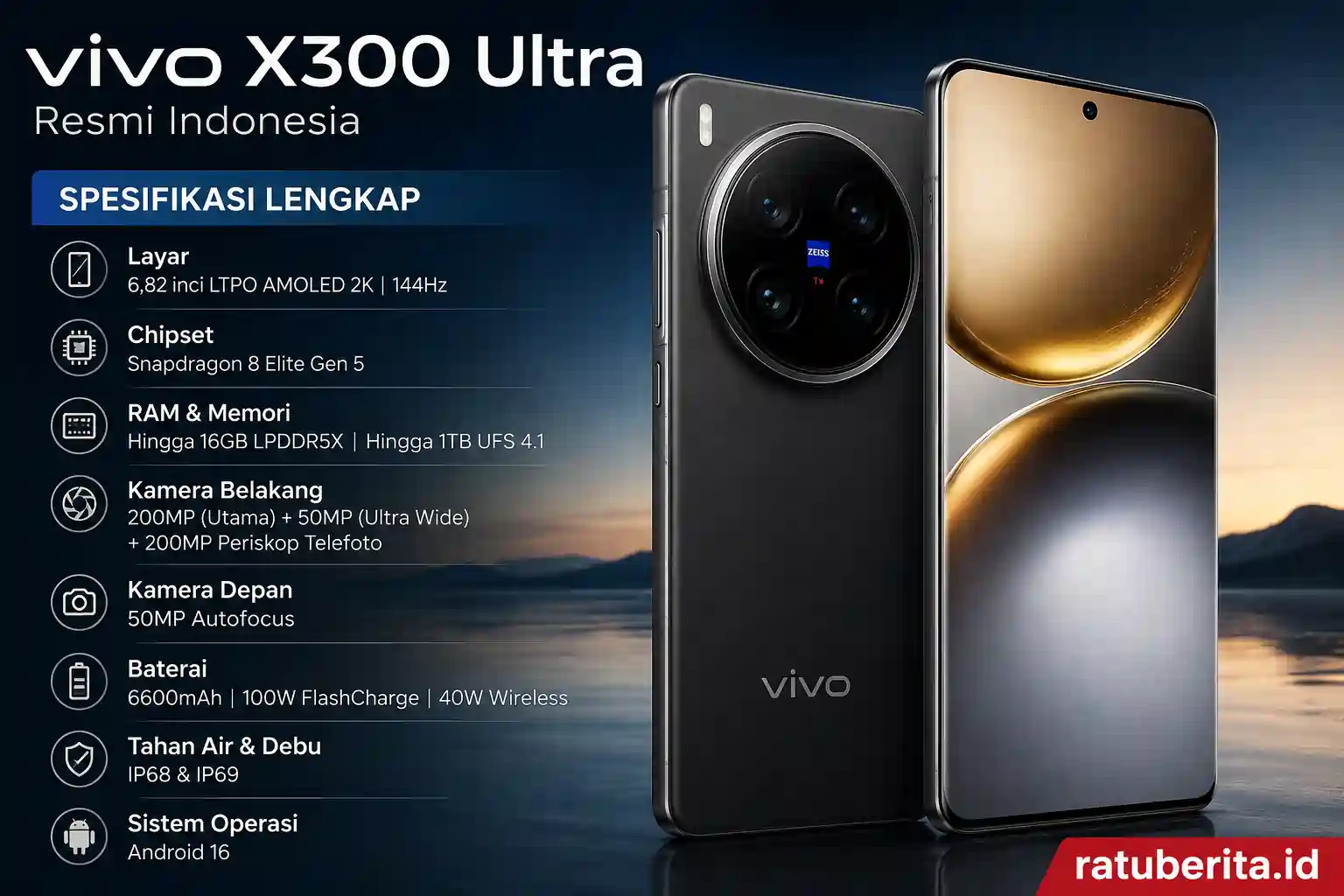 Daftar Spesifikasi Vivo X300 Ultra Resmi Indonesia