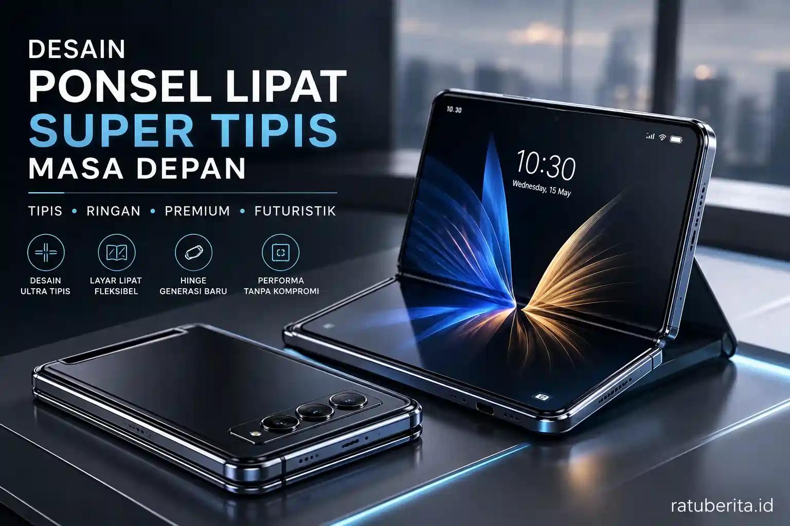 Desain Ponsel Lipat Super Tipis Masa Depan Modern 2026