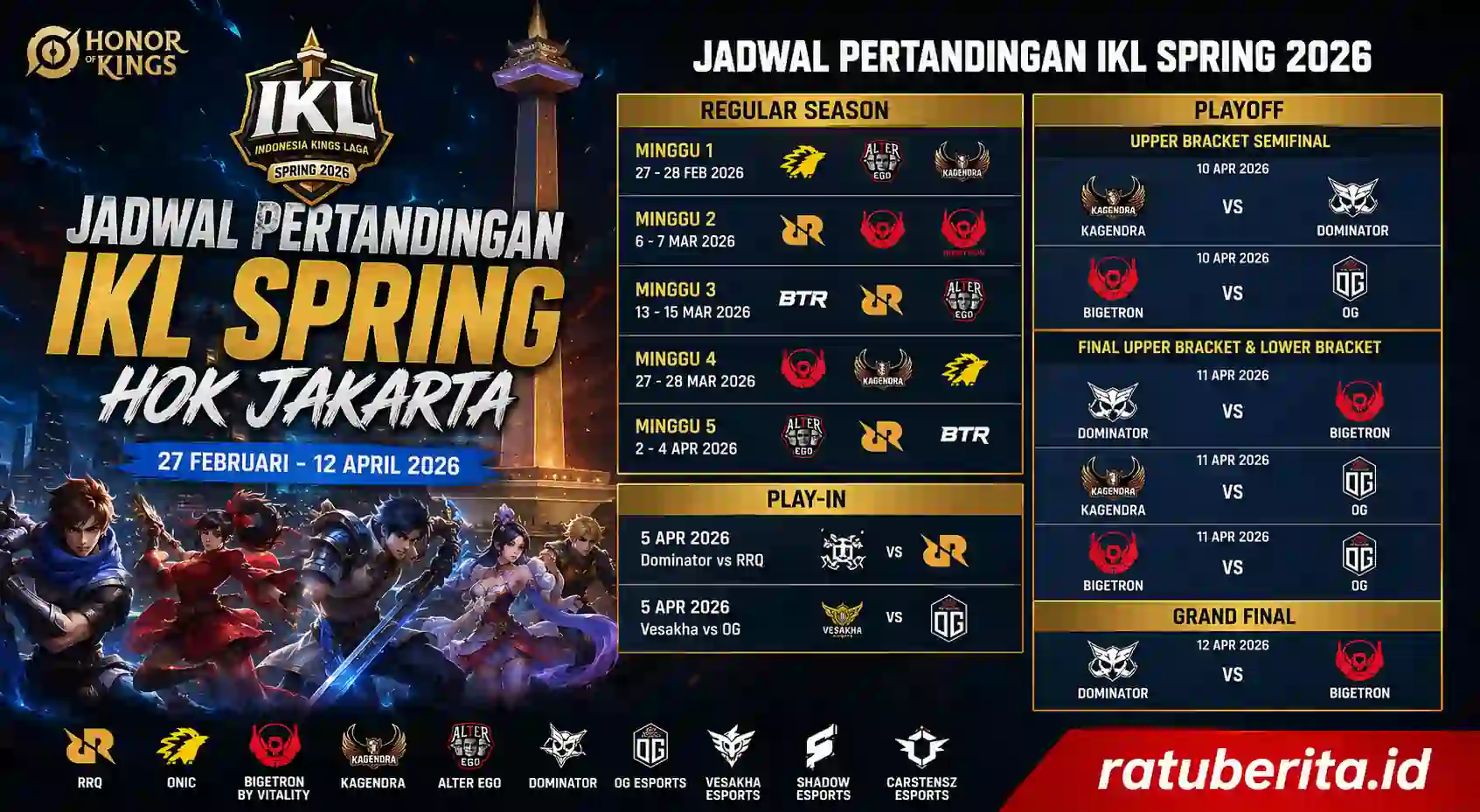 Jadwal Pertandingan Ikl Spring Hok Jakarta
