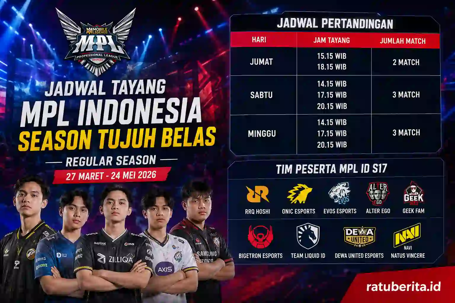 Jadwal Tayang Mpl Indonesia Season Tujuh Belas