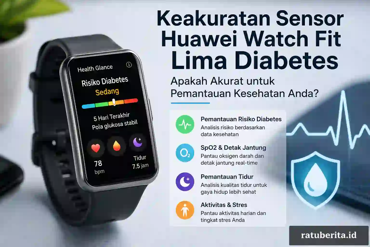 Keakuratan Sensor Huawei Watch Fit Lima Diabetes