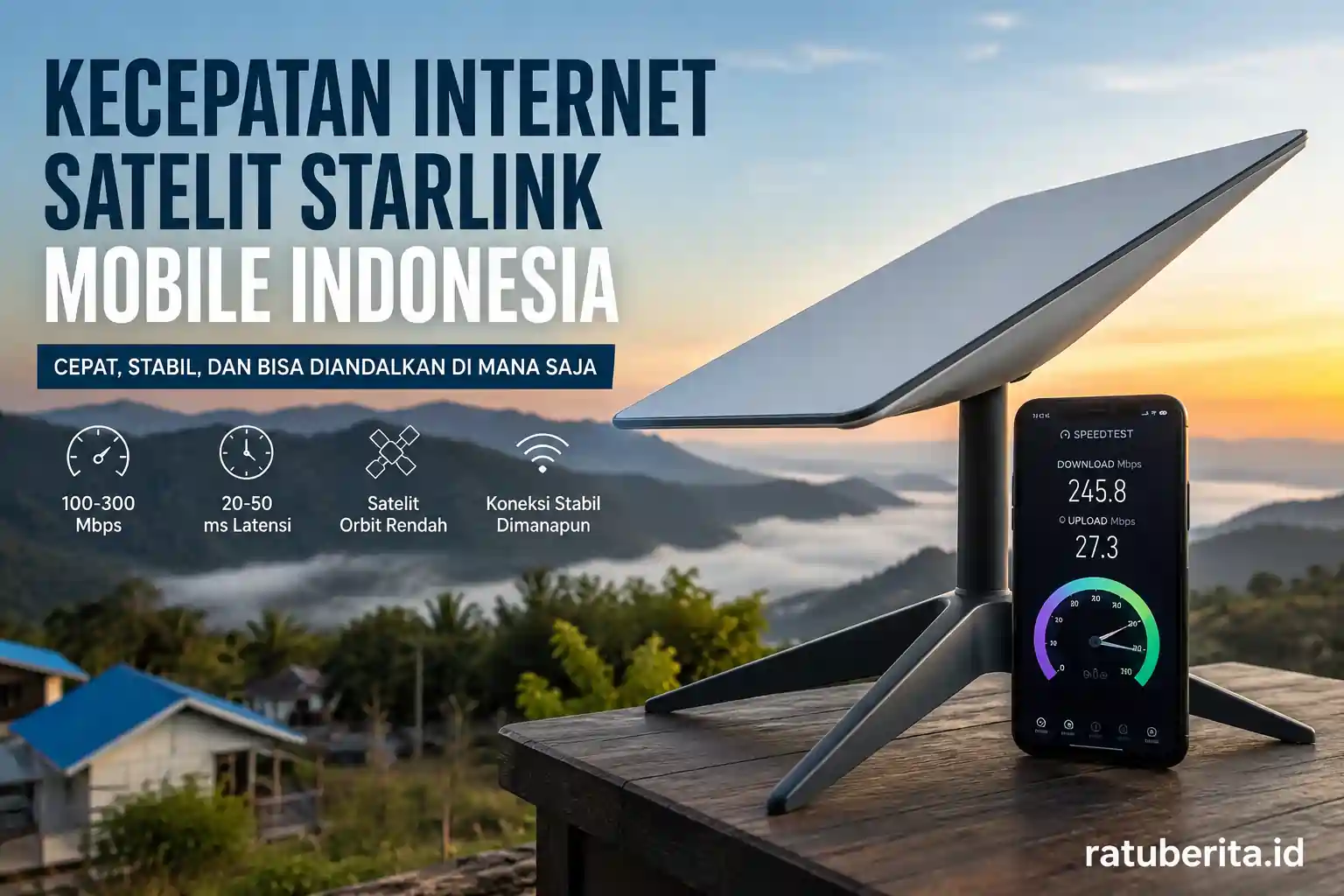 Kecepatan Internet Satelit Starlink Mobile Indonesia