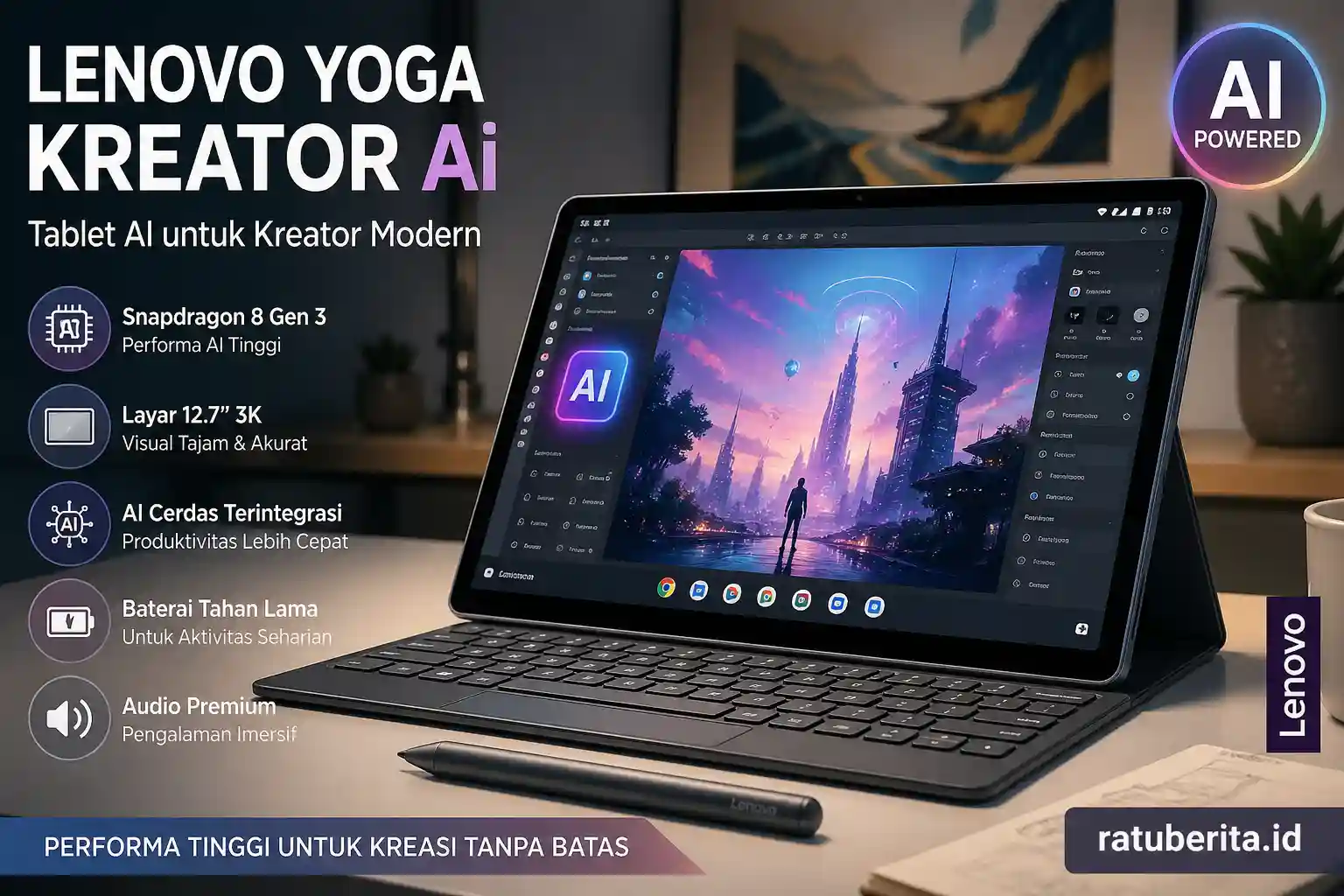 Kemampuan Spesifikasi Tablet Lenovo Yoga Kreator Ai