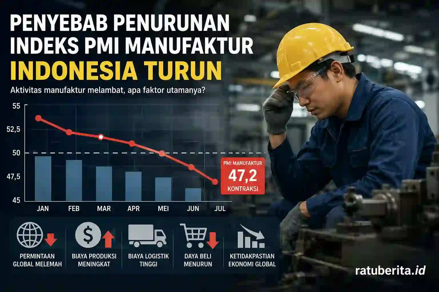 Penyebab Penurunan Indeks Pmi Manufaktur Indonesia Turun