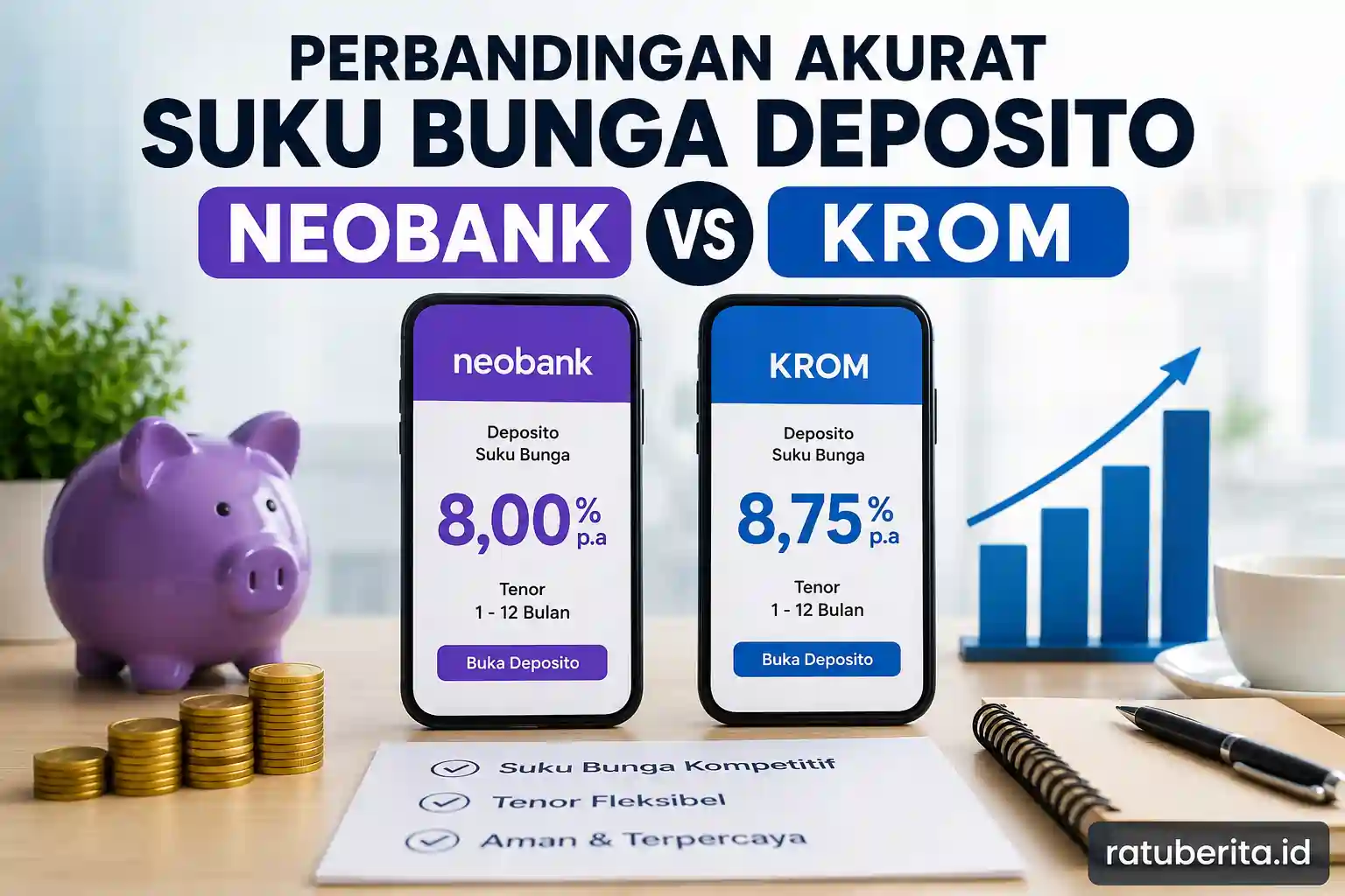 Perbandingan Akurat Suku Bunga Deposito Neobank Krom