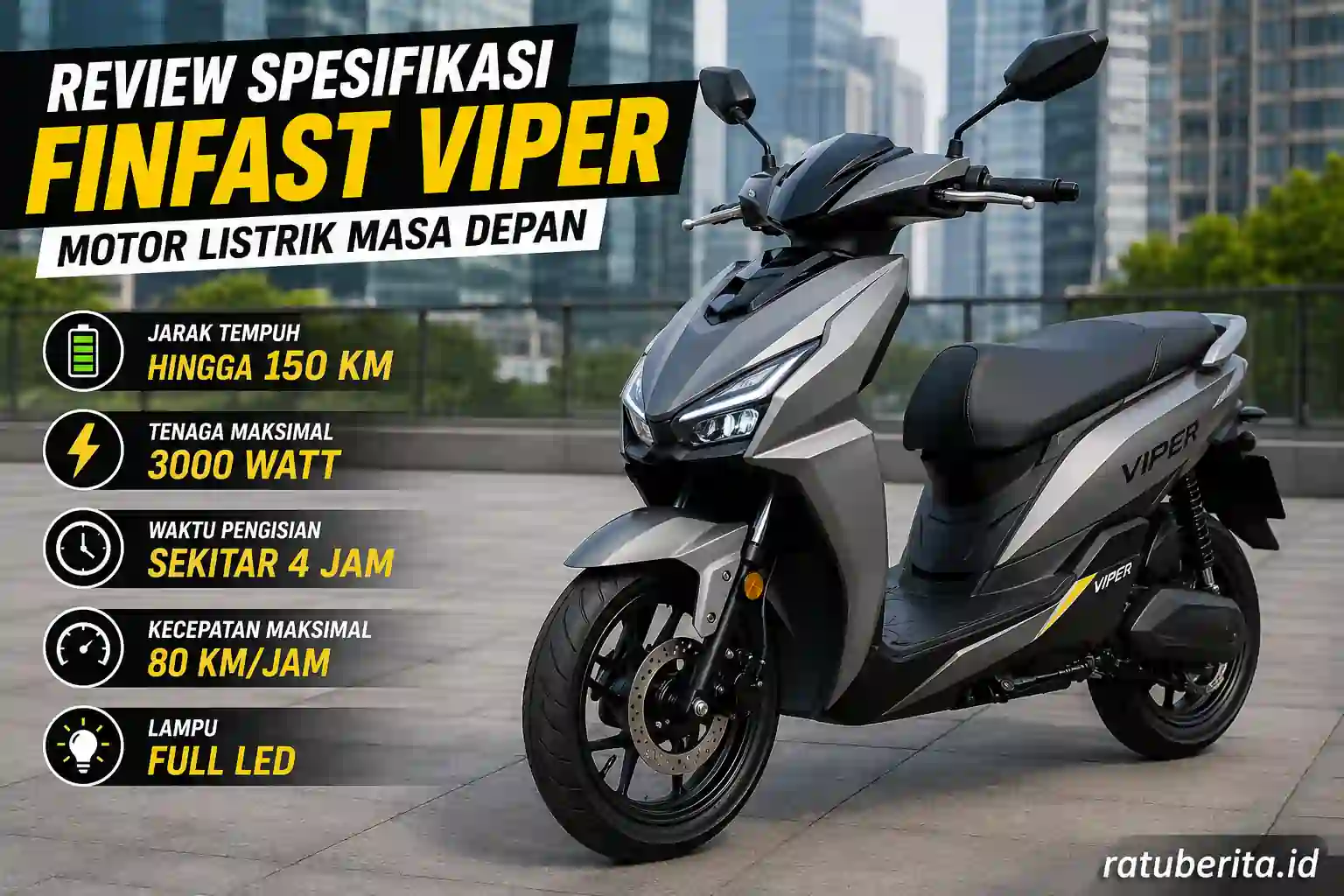 Review Spesifikasi Motor Listrik Finfast Viper Jarak