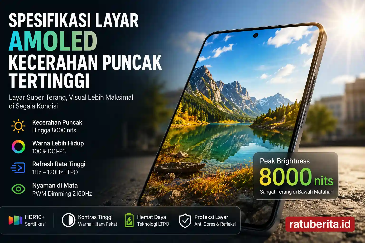 Spesifikasi Layar Amoled Kecerahan Puncak Tertinggi HP