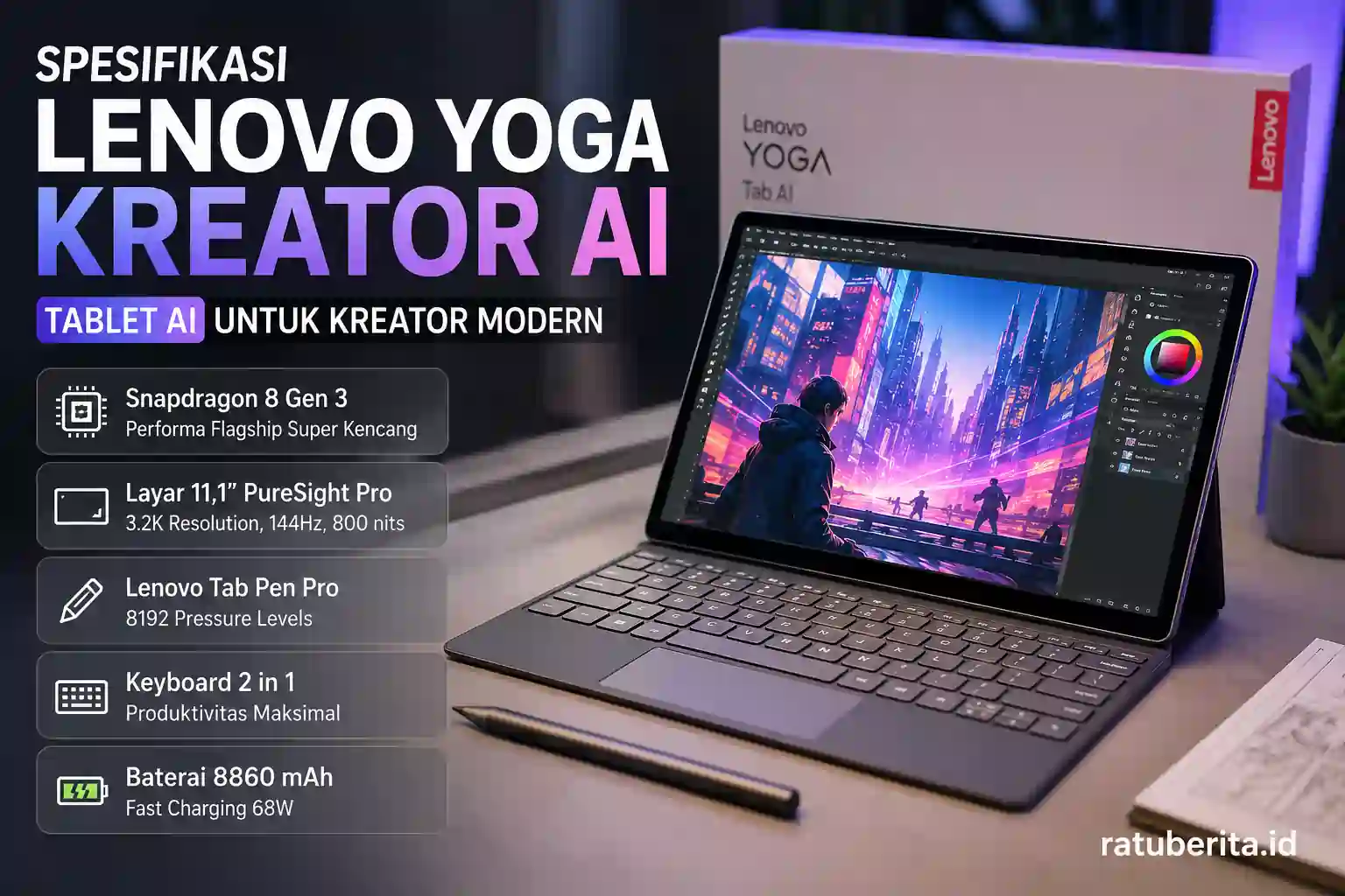 Spesifikasi Tablet Lenovo Yoga Kreator Ai