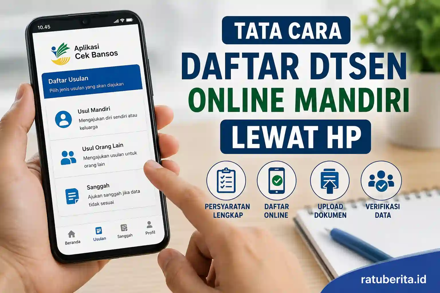 Tata Cara Daftar Dtsen Online Mandiri Lewat Hp