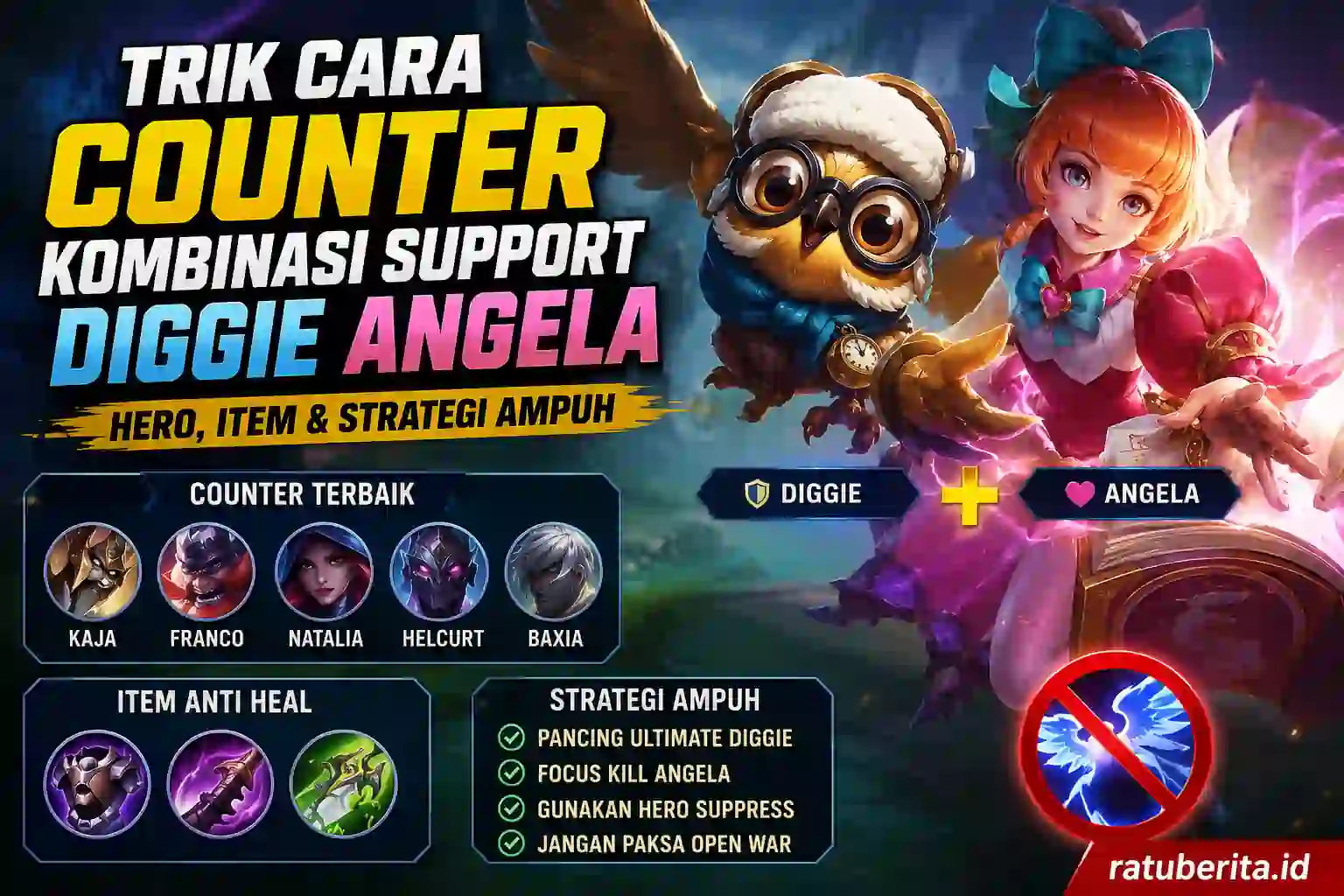 Trik Cara Counter Kombinasi Support Diggie Angela
