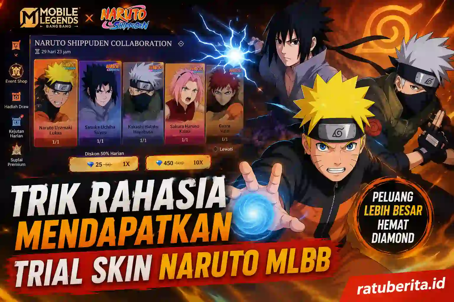 Trik Rahasia Mendapatkan Trial Skin Naruto Mlbb