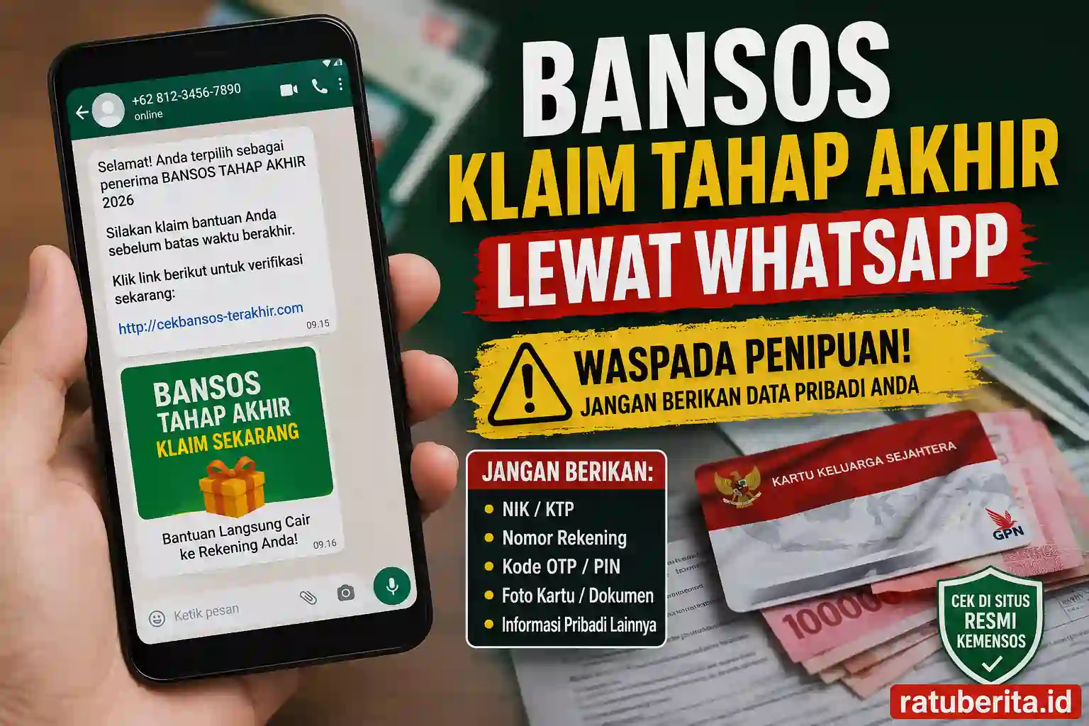Bansos Klaim Tahap Akhir lewat WhatsApp